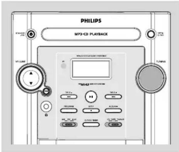 PHILIPS MP3-CD PLAYBACK VOLUME MASCULAR/SPRING MID TEN. TEN. PROGRAM STEP RSDA ON. ON. BOX COLD/BASE C. TAIN TAUSE