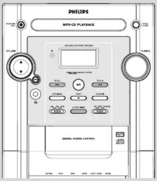 PHILIPS MP3-CD PLAYBACK TURARS VOLUME MILKERS SANTAL SOUND CONTROL OUTPUT PLAT RUN UHV SET-COUNT HALL