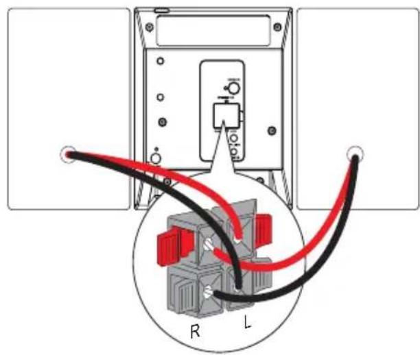 PHILIPS MCM280D - Conexión de los altavoces - 1