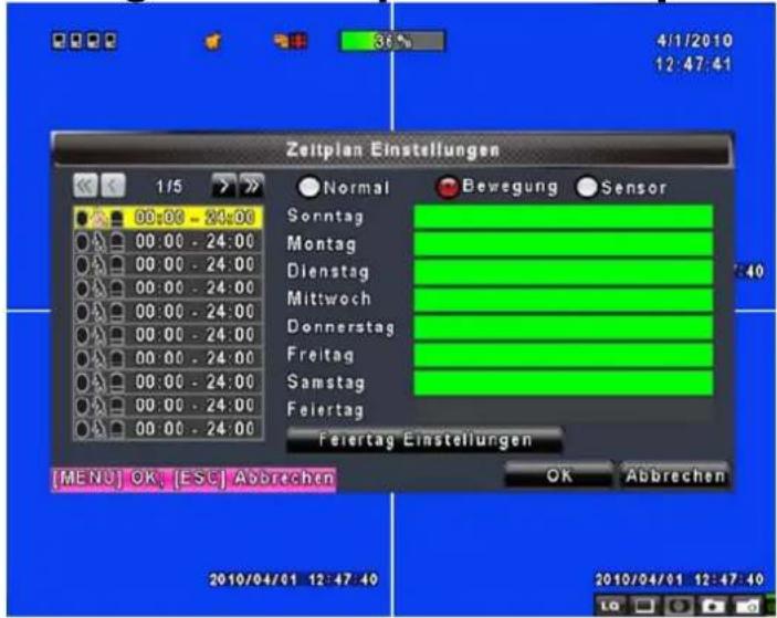 Lupus Electronics LE808 Plus - Paramétrage de l'emploi du temps - 1