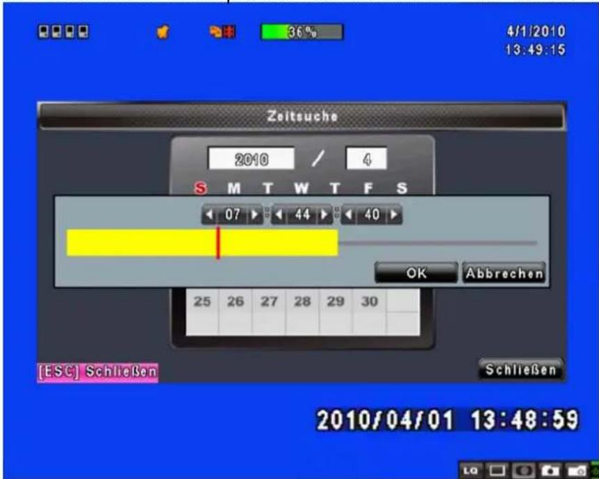 Zeitsuche 2010 / 4 S M T W T F S 07 44 40 OK Abbrechen 25 26 27 28 29 30 [ESC] Schließen Schließen 2010/04/01 13:48:59