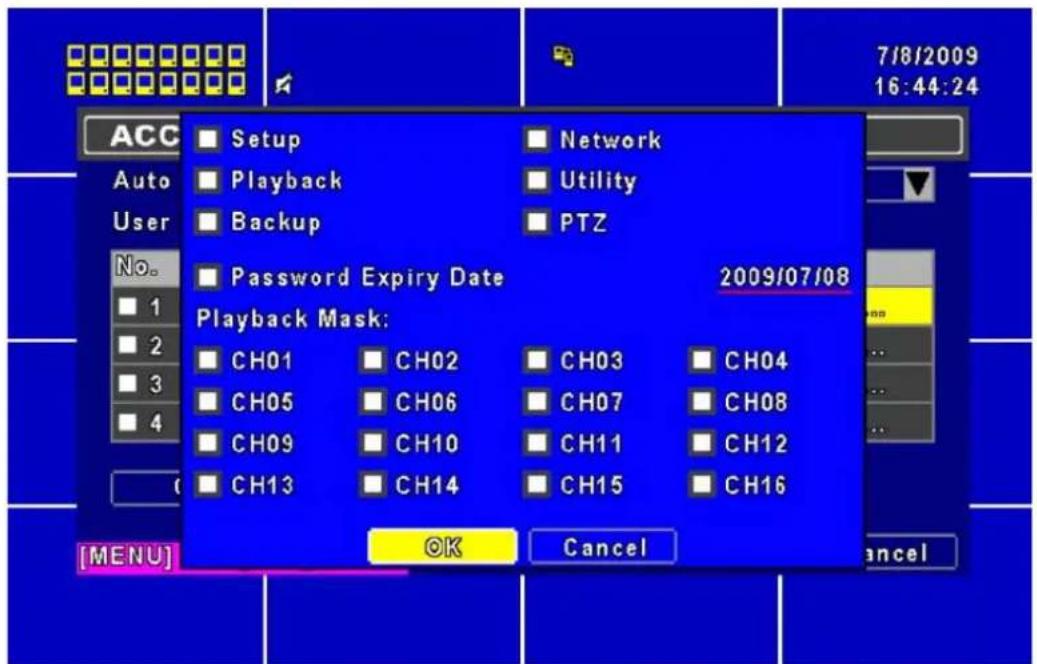 Lupus Electronics LE816 Plus - Configuration des autorisations - 1