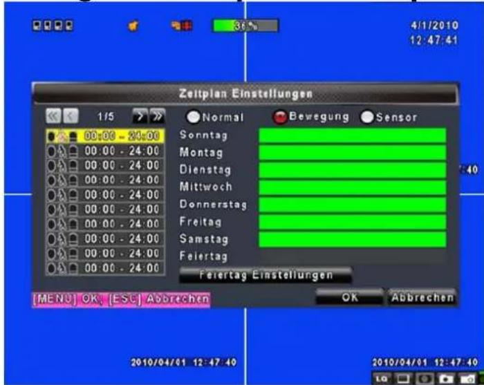 Lupus Electronics LE816 Plus - Paramétrage de l'emploi du temps - 1