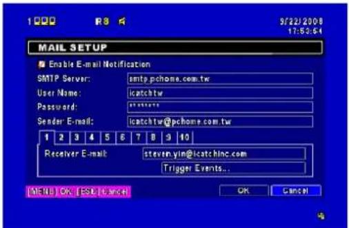 Lupus Electronics LE816 Plus - Paramètres de l'eMail - 1
