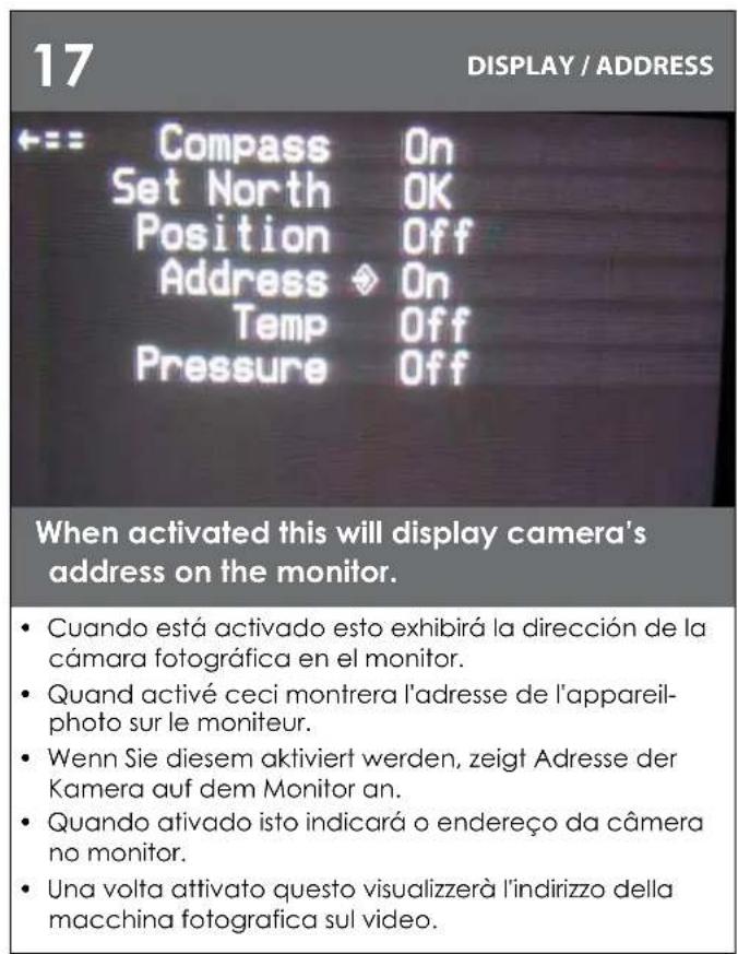 Moog Videolarm PFD7C12N3 - A numeric camera position is shown on monitor. With "Position" activated, - 1