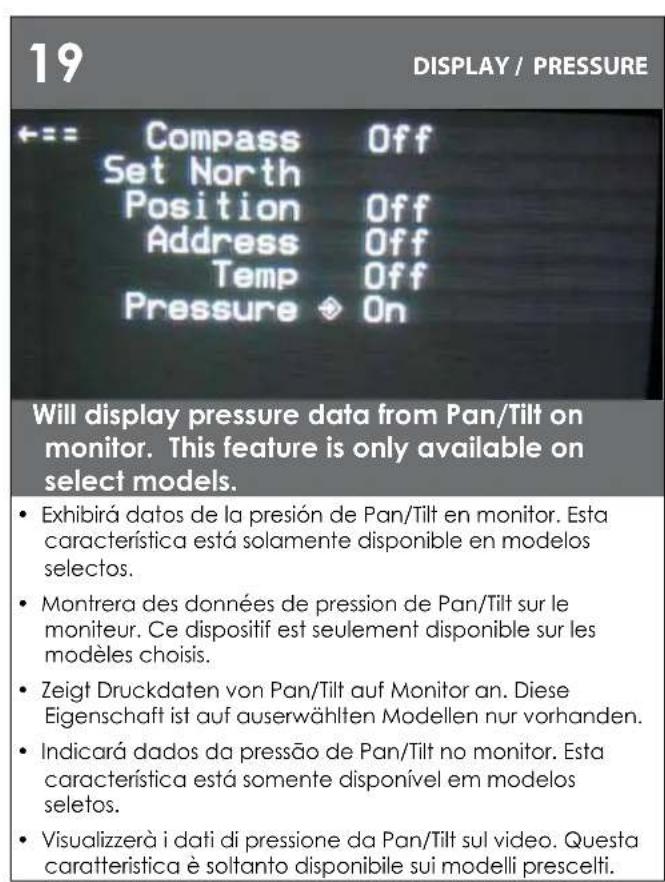 Moog Videolarm PFD7C12N3 - A numeric camera position is shown on monitor. With "Position" activated, - 3