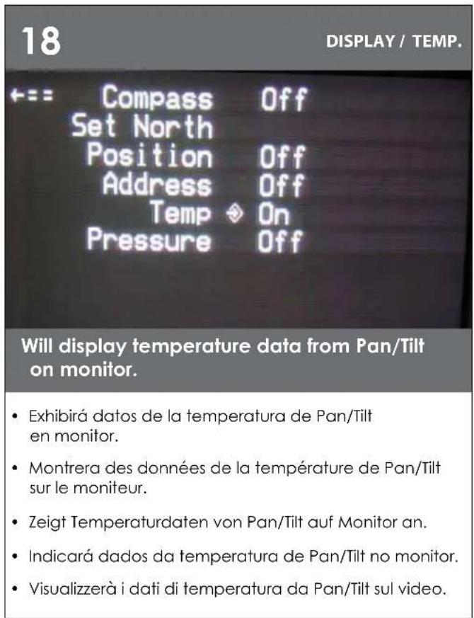 Moog Videolarm PFD7C12N3 - A numeric camera position is shown on monitor. With "Position" activated, - 2