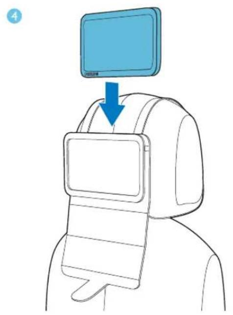 PHILIPS PV7005 - Installez le lecteur sur l'appuie-tête de votre voiture - 4