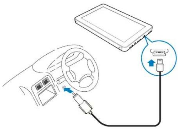 PHILIPS PV7005 - Chargement du lecteur à l'aide d'un adaptateur allume-cigare - 1
