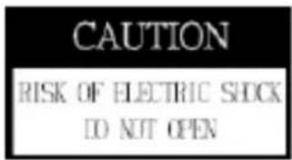 CAUTION RISK OF ELECTRIC SHOCK ID NOT OPEN