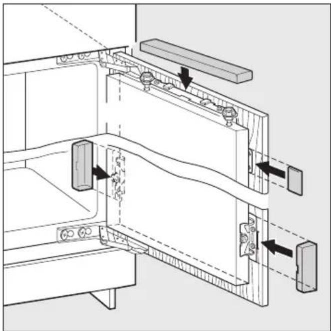 MIELE FN 9752 i - Vissez la porte de l'appareil à la porte du meuble : - 3