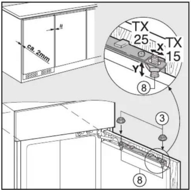 MIELE FN 9752 i - Montage de la porte de l'appareil - 3