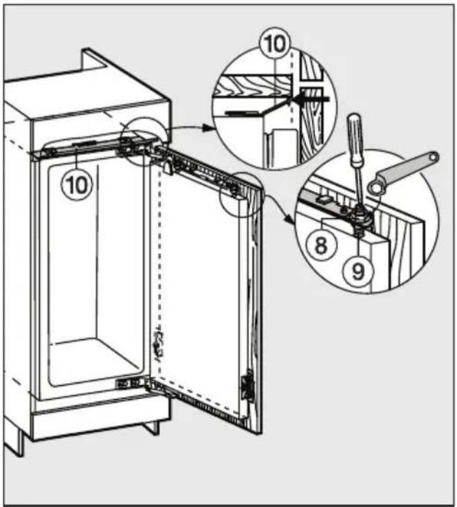MIELE FN 9752 i - Vissez la porte de l'appareil à la porte du meuble : - 2