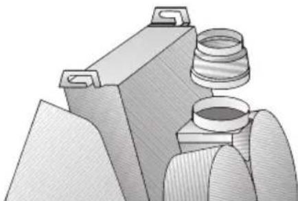 NEFF D2664X0 - Branchement du conduit d'évacuation ∅ 150 mm: - 1