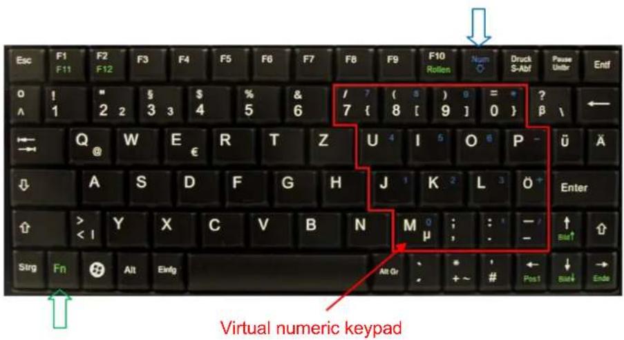 KeySonic KSK3200 RF - Keys with double functions - 1