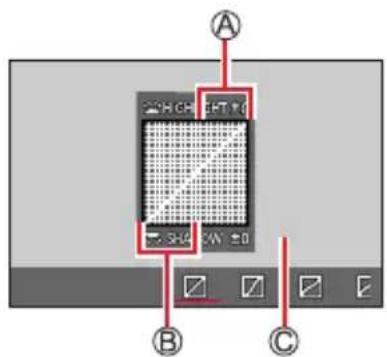 LEICA VLux 30 - Tournez la molette avant pour régler la luminosité des zones claires et tournez la molette arrêté pour régler la luminosité des zones d'ombre. - 1