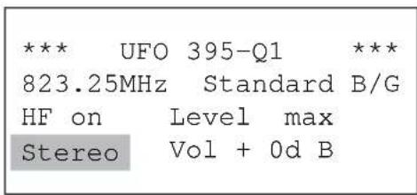 KATHREIN UFO 395 - Selecting the audio mode - 1