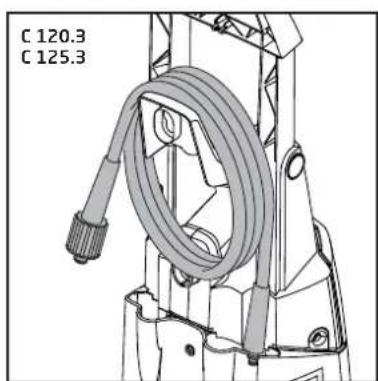 NILFISK C 125.38 PAD - Enroulement du cable électrique et du tuyau haute pression - 3