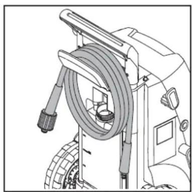 NILFISK P 150.210 XTRA - Enroulement du cable électrique et du tuyau haute pression - 1