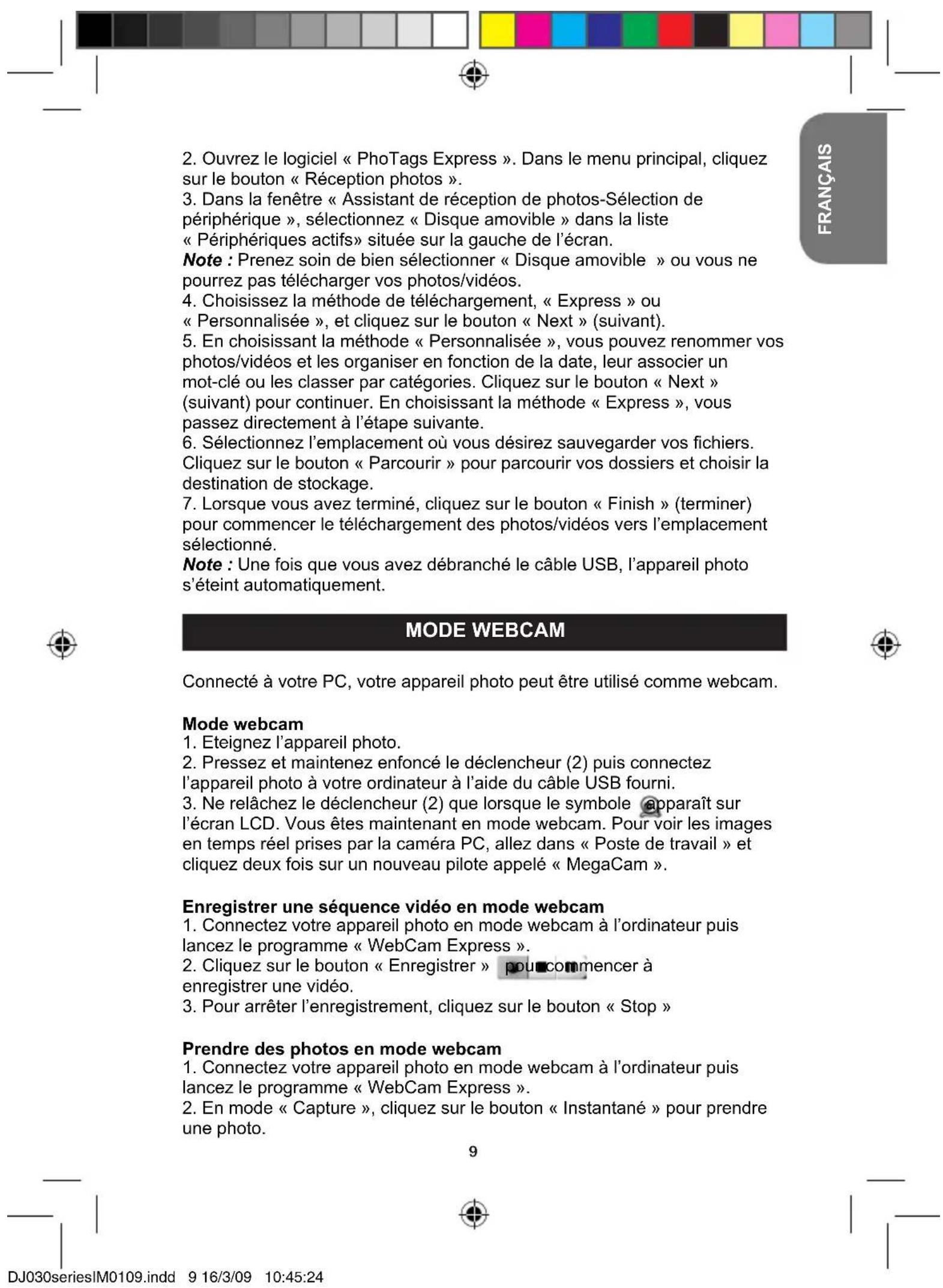 LEXIBOOK DJ030FE - Téléchargement avec le logiciel « PhotoTags Express » - 2