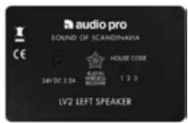 AUDIO PRO Living LV2e - LANGATON AÄNI USEASTA LÄHETTIMESTÄ,   TALOKOODIT 1,2 JA 3 - 5