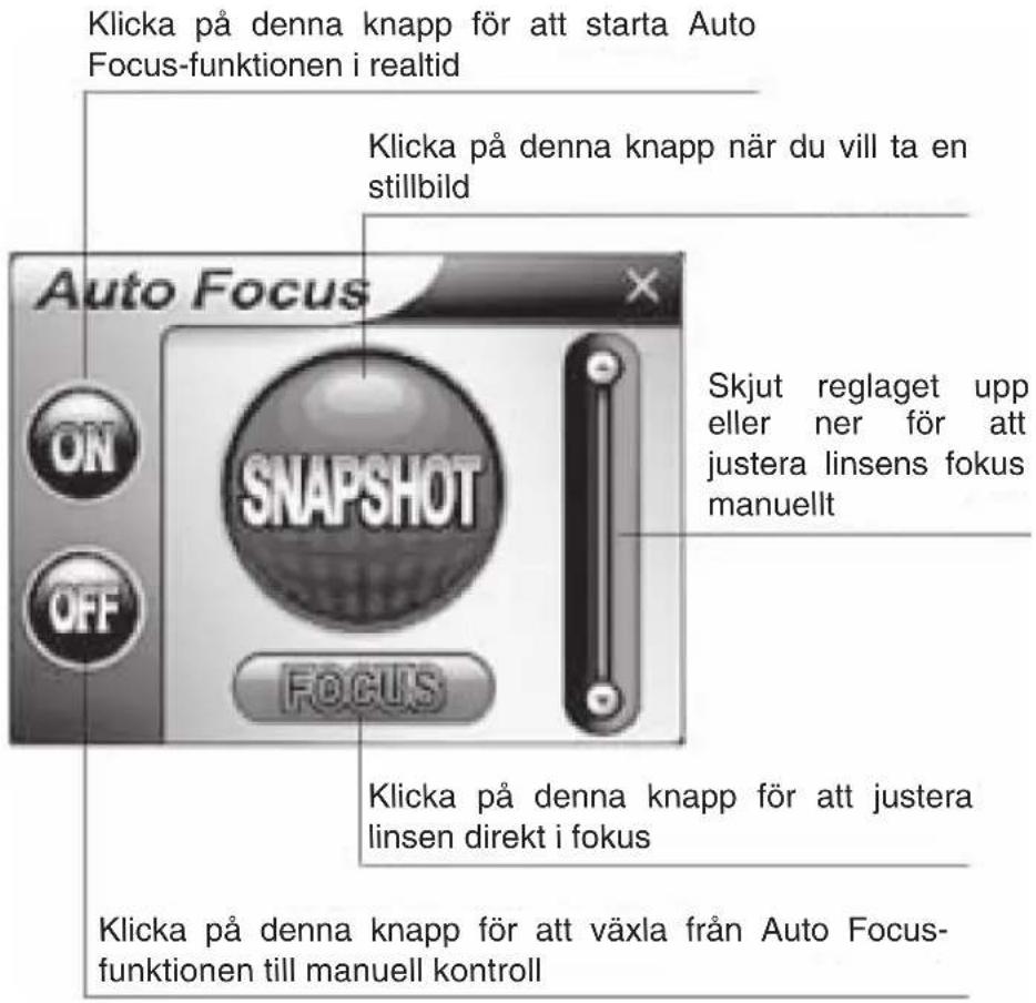 KONIG CMPWEBCAM40 - Funktionerna hos Auto Focus kontrollpanel - 1