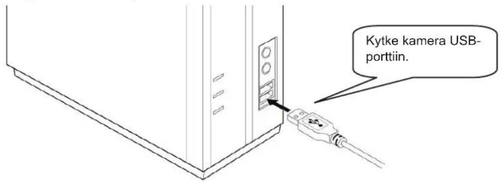 Kytke kamera USB- porttiin.