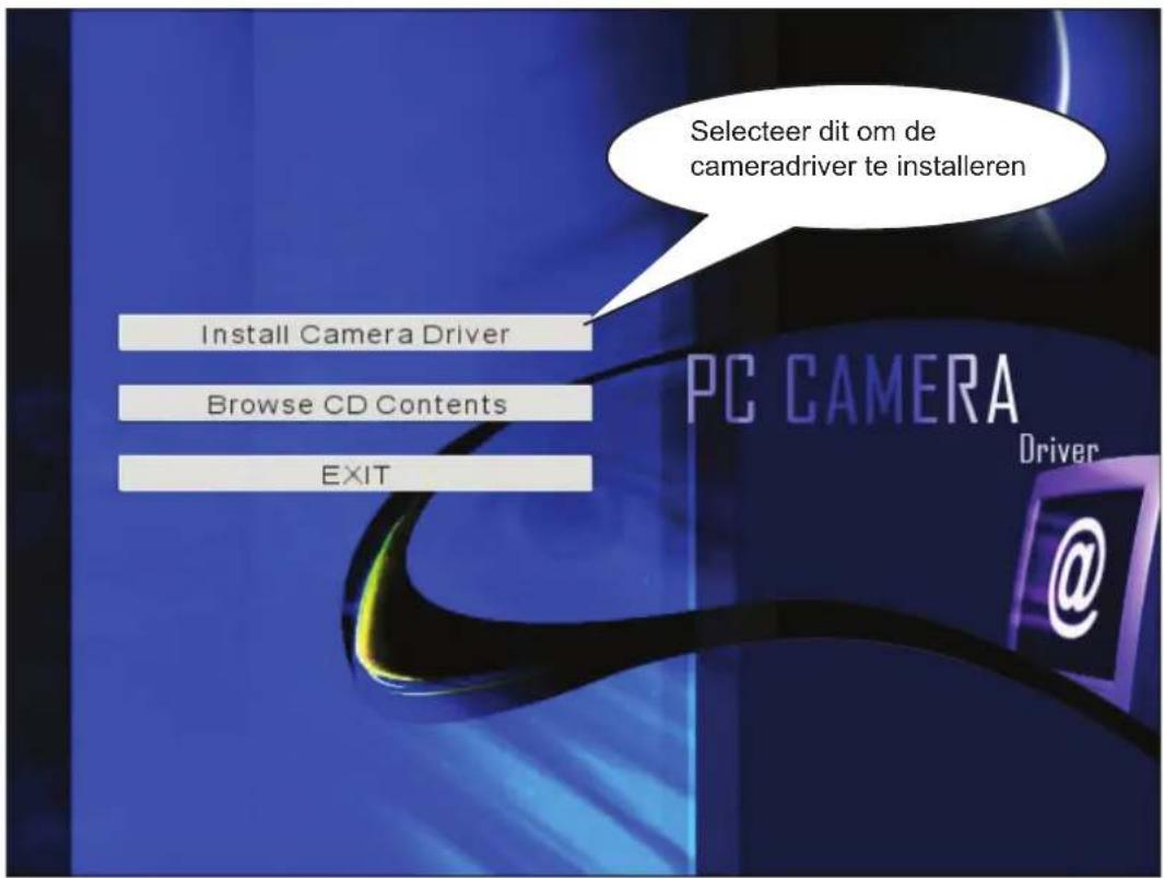 Selecteer dit om de cameradriver te installeren Install Camera Driver Browse CD Contents EXIT PC CAMERA Driver