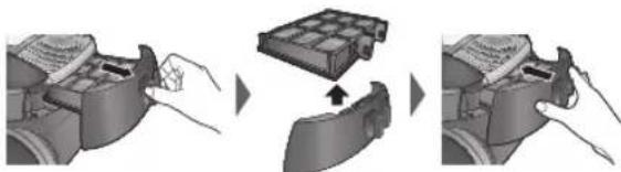 PANASONIC MCCG710RC79 - Auswechseln des Filters am Luftauslass - 1