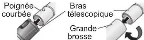 PANASONIC MCCG710RC79 - Assemblez la poignee courbee, le bras telescopique et la grande brosse. - 2