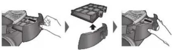 PANASONIC MCCG712AC79 - Auswechseln des Filters am Luftauslass - 1