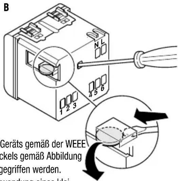 Gewiss GW14703 - Entfern der Batterie - 2