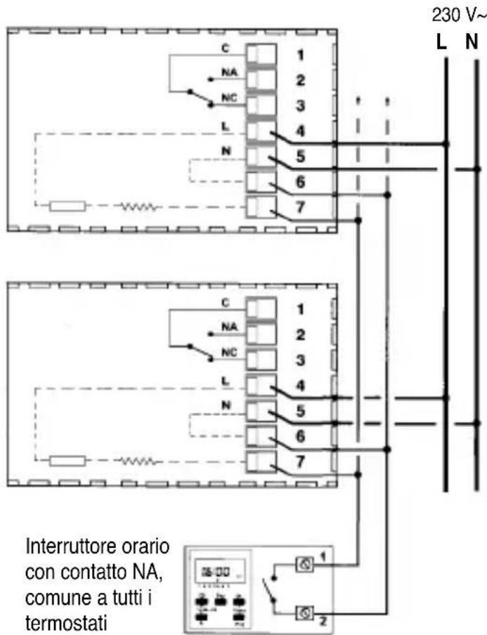 Gewiss GW21852 - 2) Collegamenti per comando riduzione notturna - 1