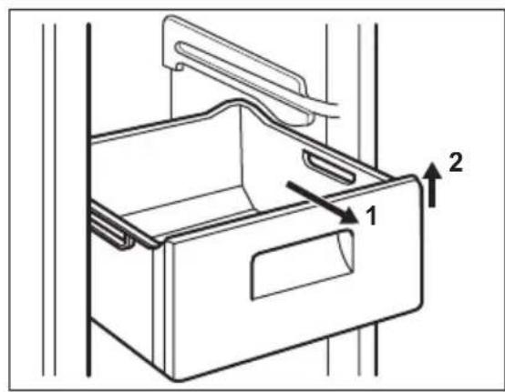 ELECTROLUX EUF2042AOX - Retrait des paniers de congélation et des clayettes en verre du congélateur - 1
