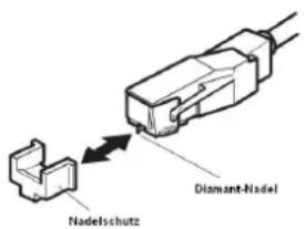 DUAL DT 210 USB - Removing/attaching the stylus protection cap - 1