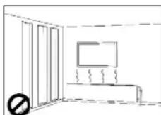 Legamaster 7194116 - Montieren Sie den Monitor nicht an Plätzen mit direkter Sonneneinstrahlung, direkt über Wärmequellen oder in feuchter Umgebung, um Fehlfunktionen zu vermeiden. - 2