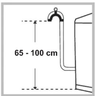 INDESIT WITXL 1051 - Свързване на маркуча за мръсната вода - 1