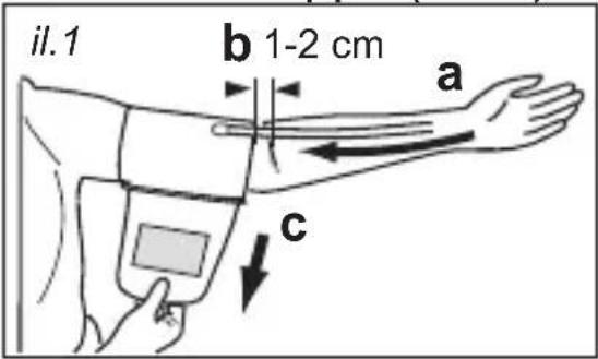 MEDISANA CardioDock 2 - Applicazione del manicotto per la misurazione della pressione attorno alla parte superiore del braccio - 1