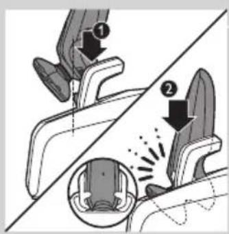 Diagram illustrating seatbelting technique with labeled parts and directional arrows