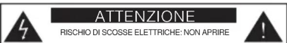 ATTENZIONE RISCHIO DI SCOSSE ELETTRICHE: NON APRIRE