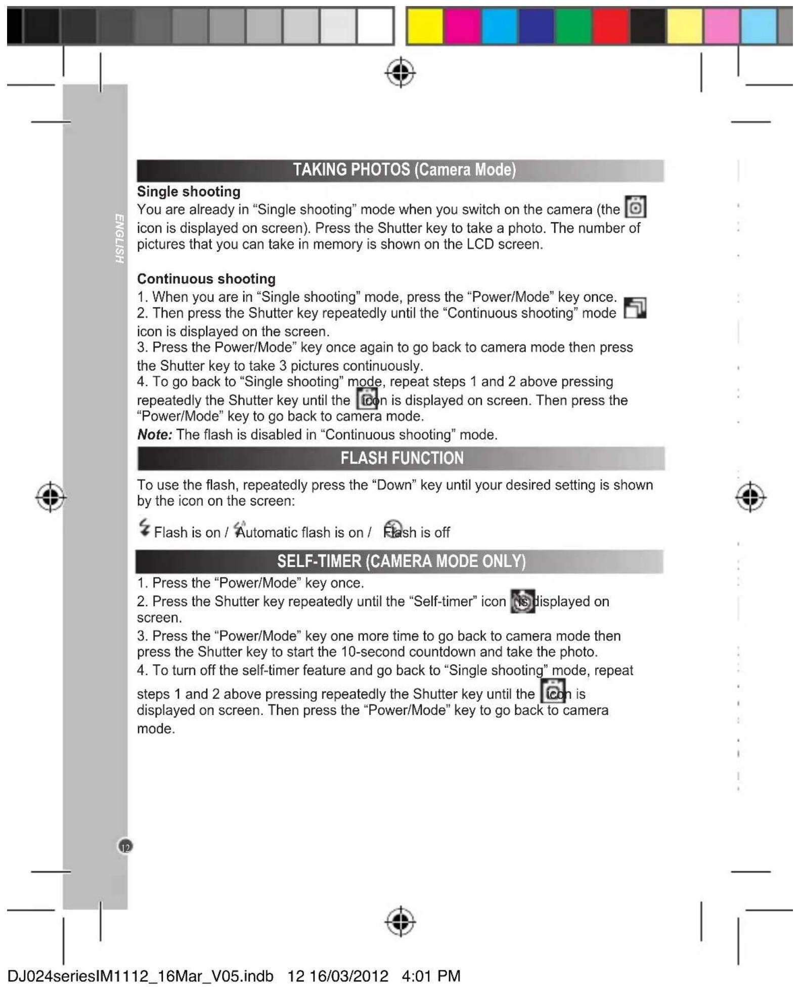 LEXIBOOK DJ024DC - TURNING THE CAMERA ON AND OFF - 1