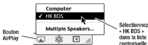 HARMAN KARDON BDS 277W - Pour démarrer la diffusion via AirPlay sur le récepteur BDS : - 1
