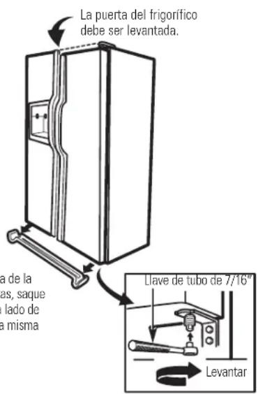 GE RCE24VGBFSS - Para emparejar las puertas, ajuste la puerta del frigorífico. - 1
