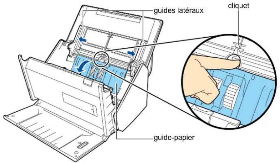 guides latéraux cliquet guide-papier
