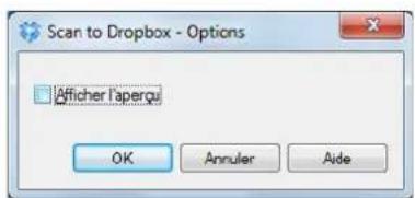 Scan to Dropbox - Options Afficher l'apergul OK Annuler Aide