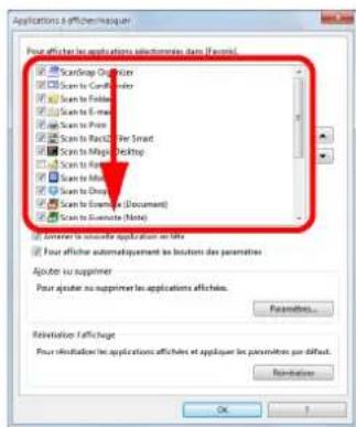 Applications à d'effiches/haquier Pour afficher les applications autonomies dans (Fauxels) ScanStop Options Scan to Connective Scan to Print Scan to Print Scan to Print (Smart) Scan to Print (Desktop) Scan to Print Scan to Print Scan to Print (Document) Scan to Print (Note) Arrerter sur une durée application en titre Pour afficher automatiquement les locations des parametaires Aplicer sur supprimer Pour ajuster sur supprimer les applications affichées. Paramètres... Répartition affiches Pour répartition les applications affichées et appliquer les paramètres par déficit. Répartition...