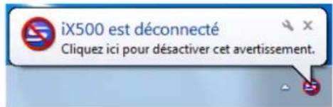 iX500 est déconnecté Cliquez ici pour désactiver cet avertissement.
