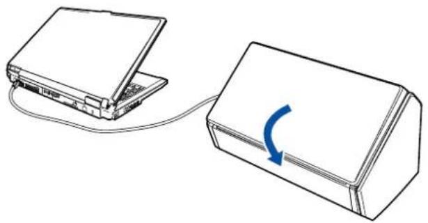 FUJITSU ScanSnap iX500 Deluxe - Fermez le plateau d'alimentation de l'AAD (couvercle). - 1