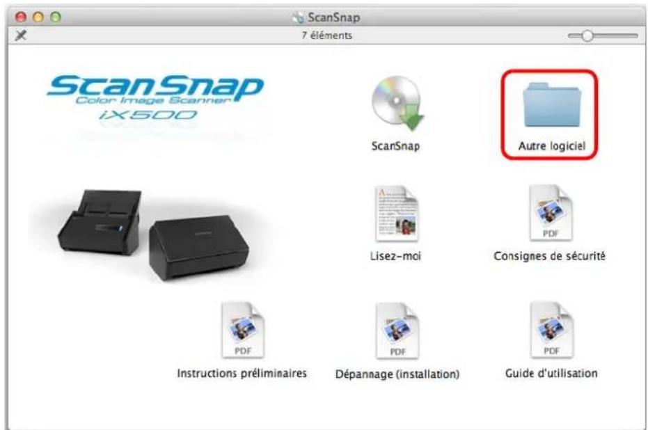 ScanSnap 7 éléments ScanSnap Color Image Scanner iX500 ScanSnap Autre logiciel Lisez-moi Consignes de sécurité PDF Instructions préliminaires Dépannage (installation) Guide d'utilisation