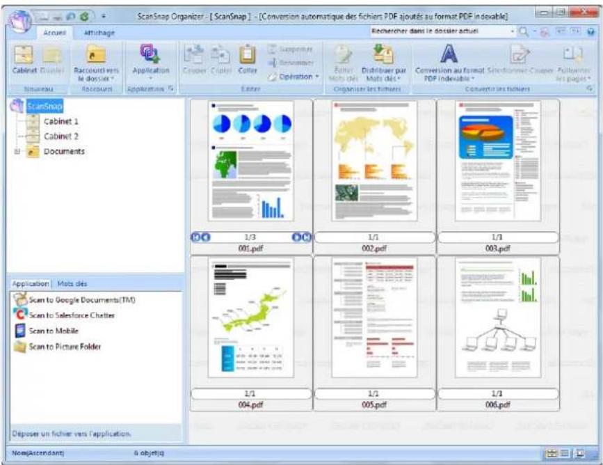 ScanSnap Organizer - [ ScanSnap ] - [Conversion automatique des fichiers PDF ajoutés au format PDF indexable ] Acoust Attirnage Rechercher dans le dossier actuel Cabinet Discler Raccouci vers le dossier - Application Crossover Cluster Collector Suppressor Remunimer Operation Emitter Distribuer par Multi Data - Conversion au format Selectiforme Crossover Followover 10000000 PDF Indexable - Convertir les fichiers Scannap Cabinet 1 Cabinet 2 Documents Application Mots des Scan to Google Documents(TM) Scan to Salesforce Chatter Scan to Mobile Scan to Picture Folder Disposer un fichier vers l'application. Nom/Ascendant: 6 objet(s)